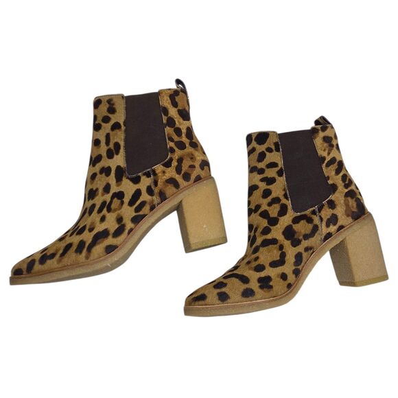 Lauren Ralph Lauren Marianna Leopard-Print Haircalf Bootie 10B Chelsea Boots NEW - Picture 13 of 16